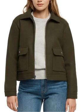 Banana Republic Olive Green Utility Jacket Zip Front XL NWT Women’s